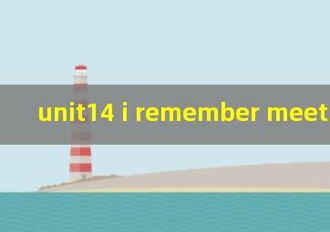 unit14 i remember meeting教案